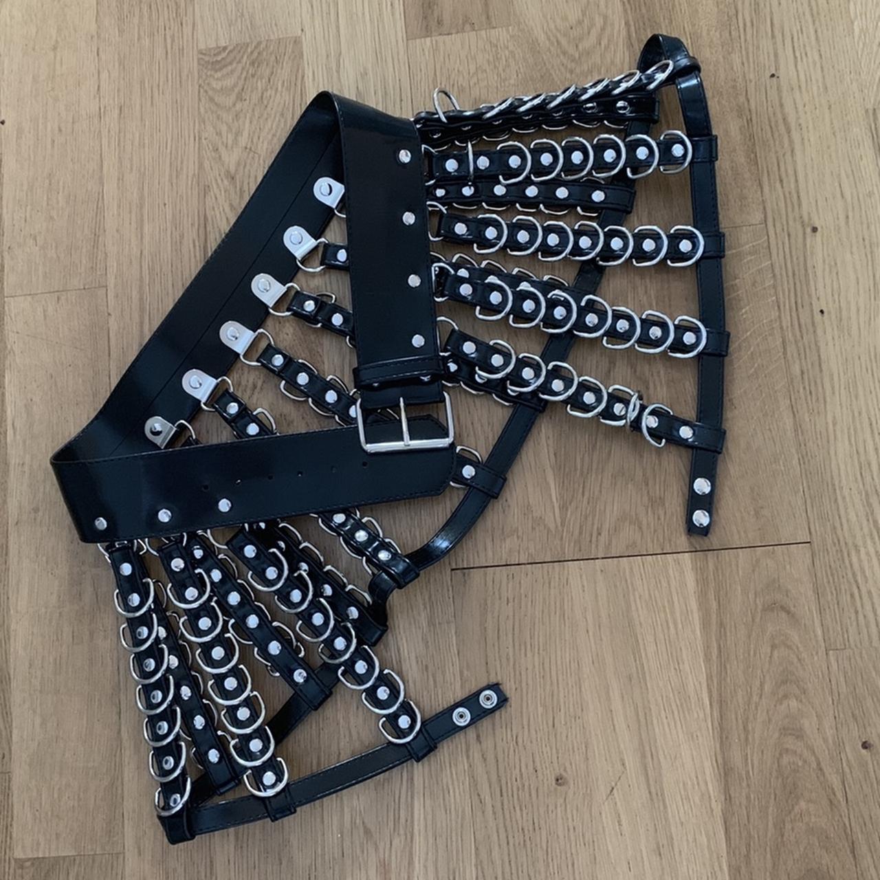 Black Cage Skirt Festival Skirt Leather buckle Depop