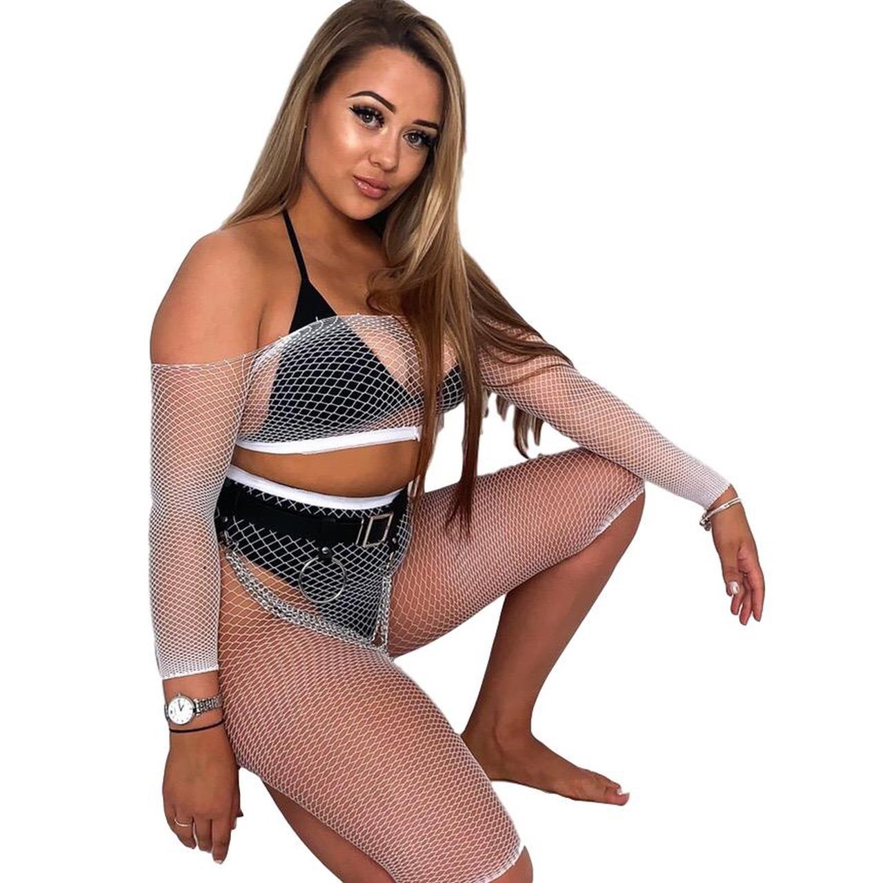 White fishnet best sale biker shorts