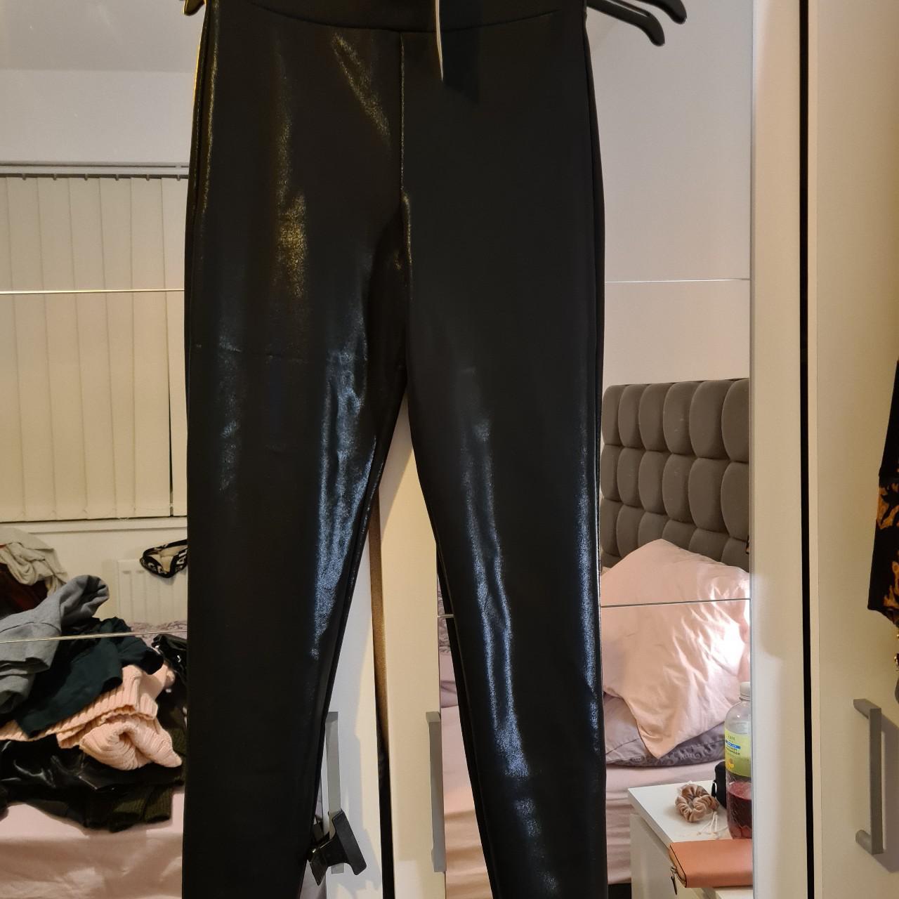 River Island shiny, leather look leggings size