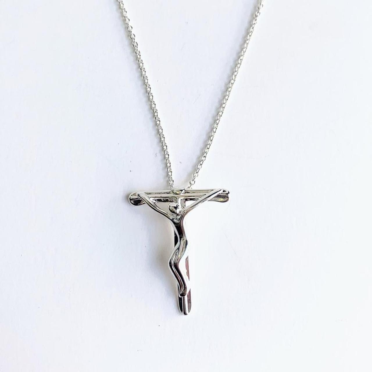 Silver crucifix necklace on sale womens