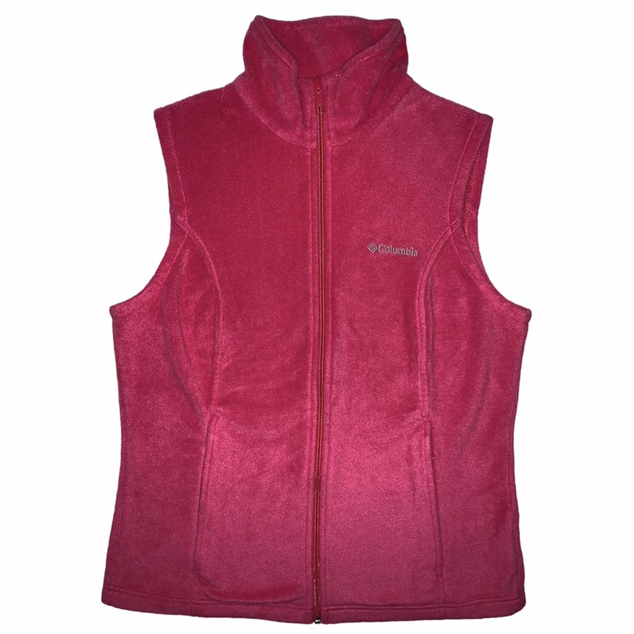 Hot pink Columbia Sportswear vest zip up fuzzy