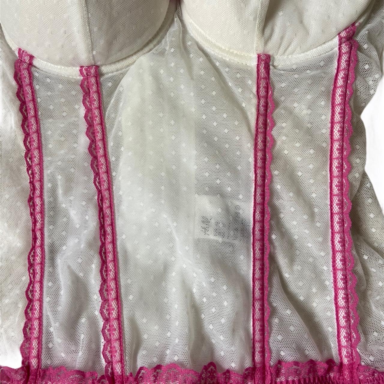 Women's White and Pink Corset | Depop