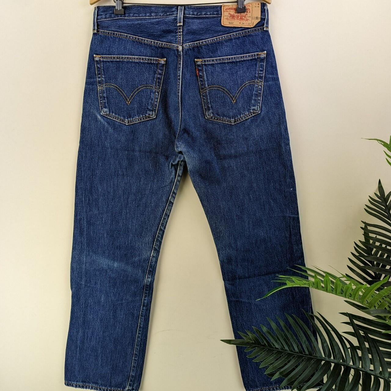 Levis 501 Jeans Mid Blue Wash Regular Fit Straight... - Depop