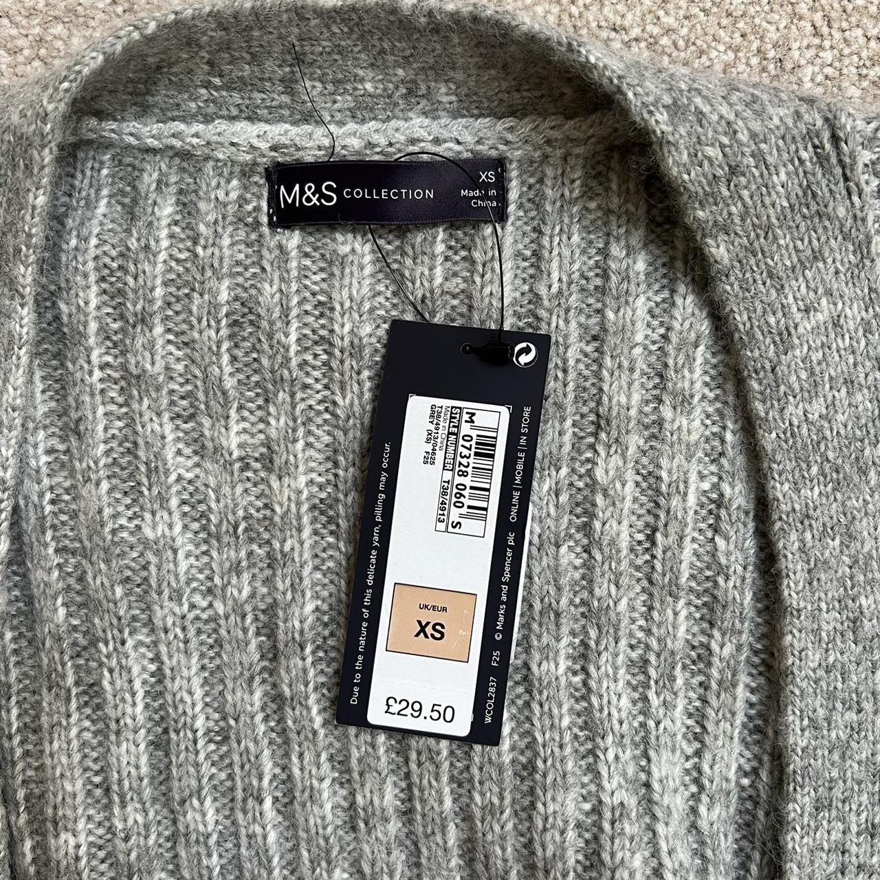 M&S cotton and wool blend grey cardigan. Definitely... - Depop