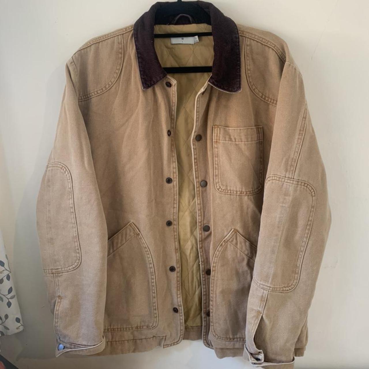 Light brown/ tan carhartt-style heavyweight workwear... - Depop