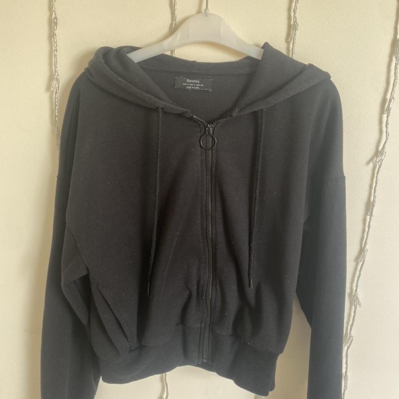 Bershka black zip hoodie Size small - Depop
