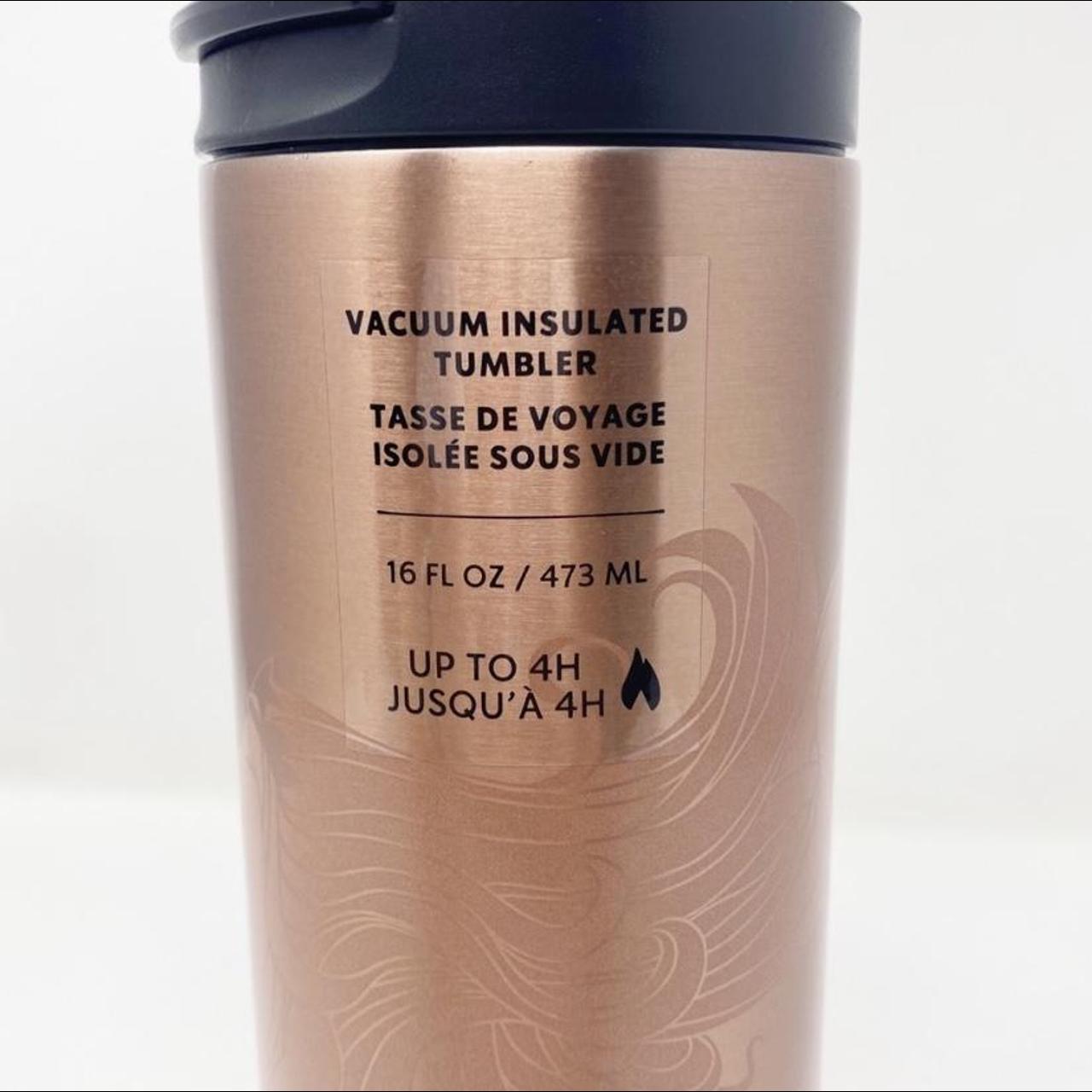 16 oz rose gold pink Starbucks tumbler cup with - Depop