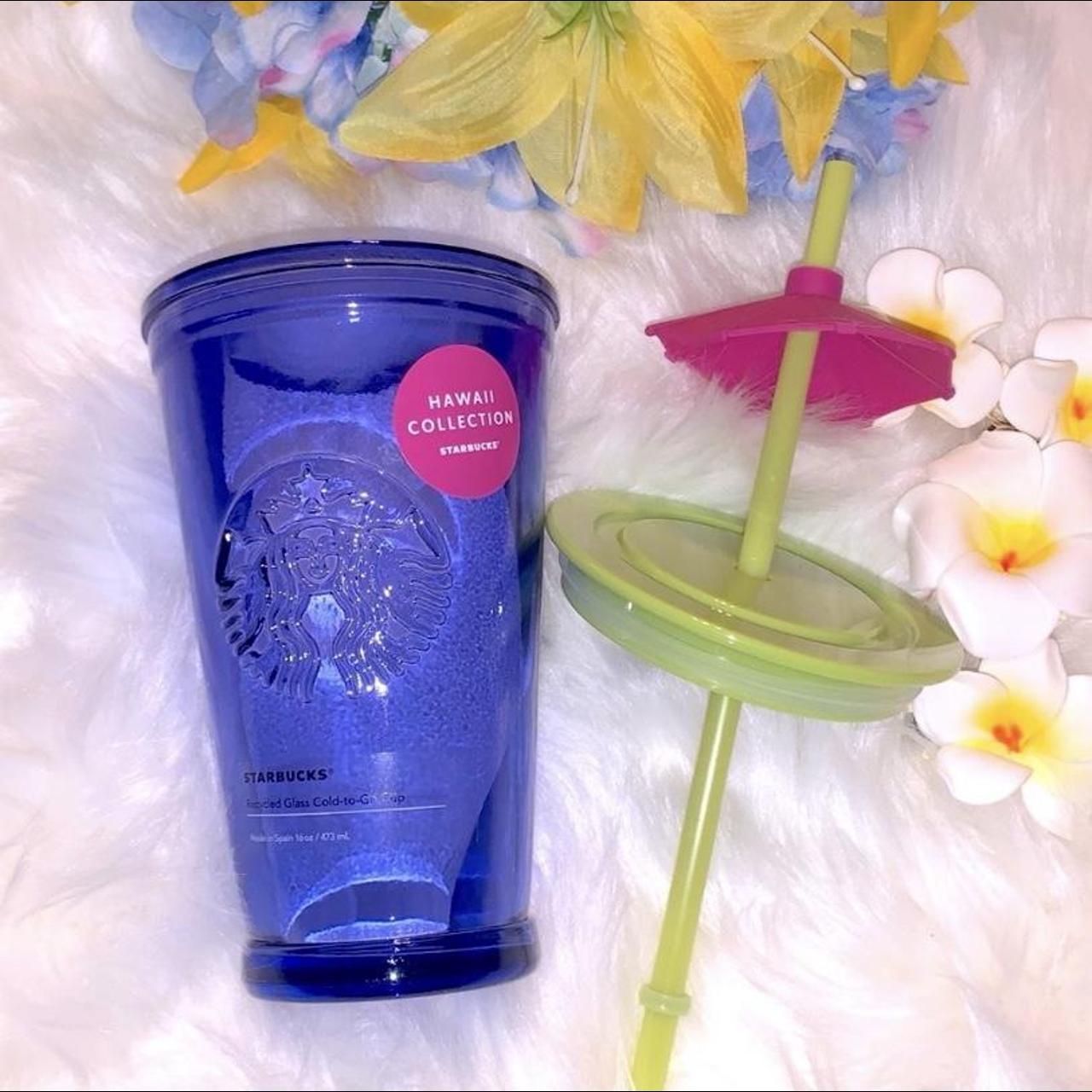 Starbucks Hawaiian Glass Tumbler With Umbrella 