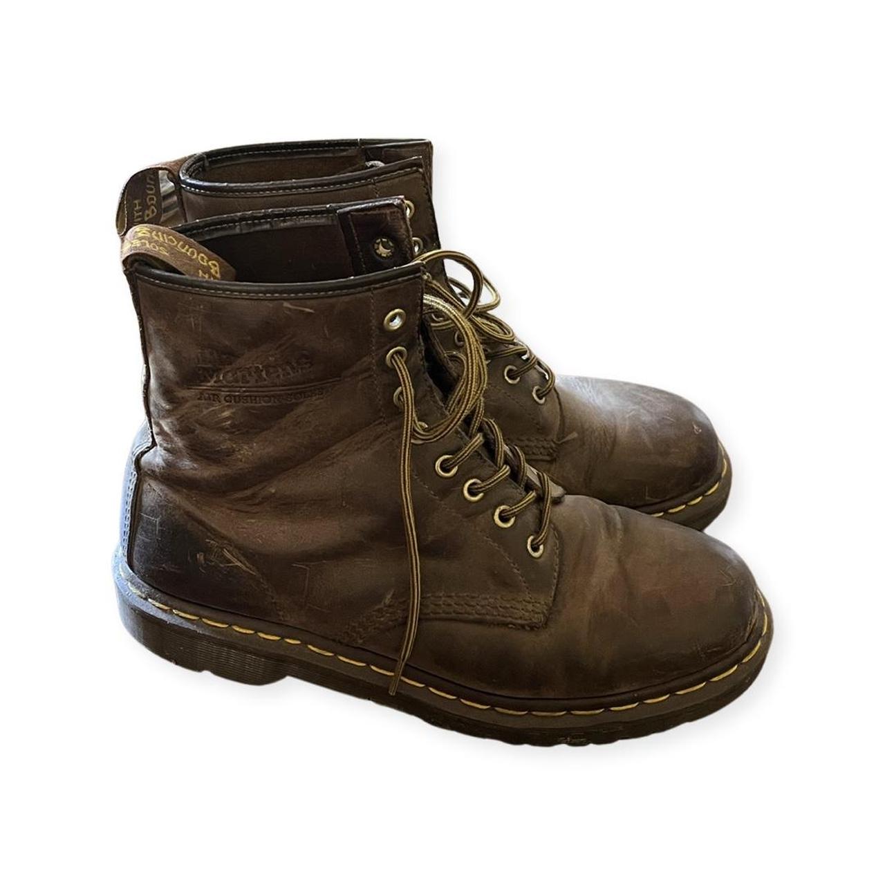 brown vintage doc marten boots, women’s size 9 - a... - Depop