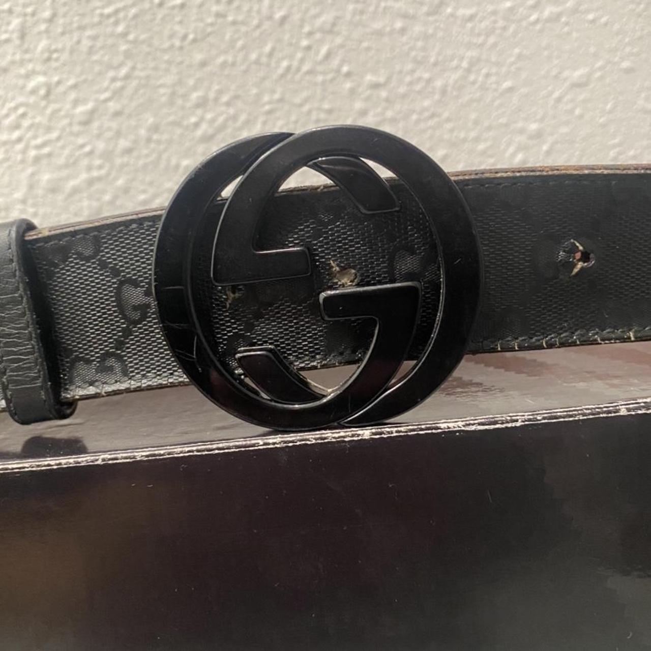 black imprime gucci belt