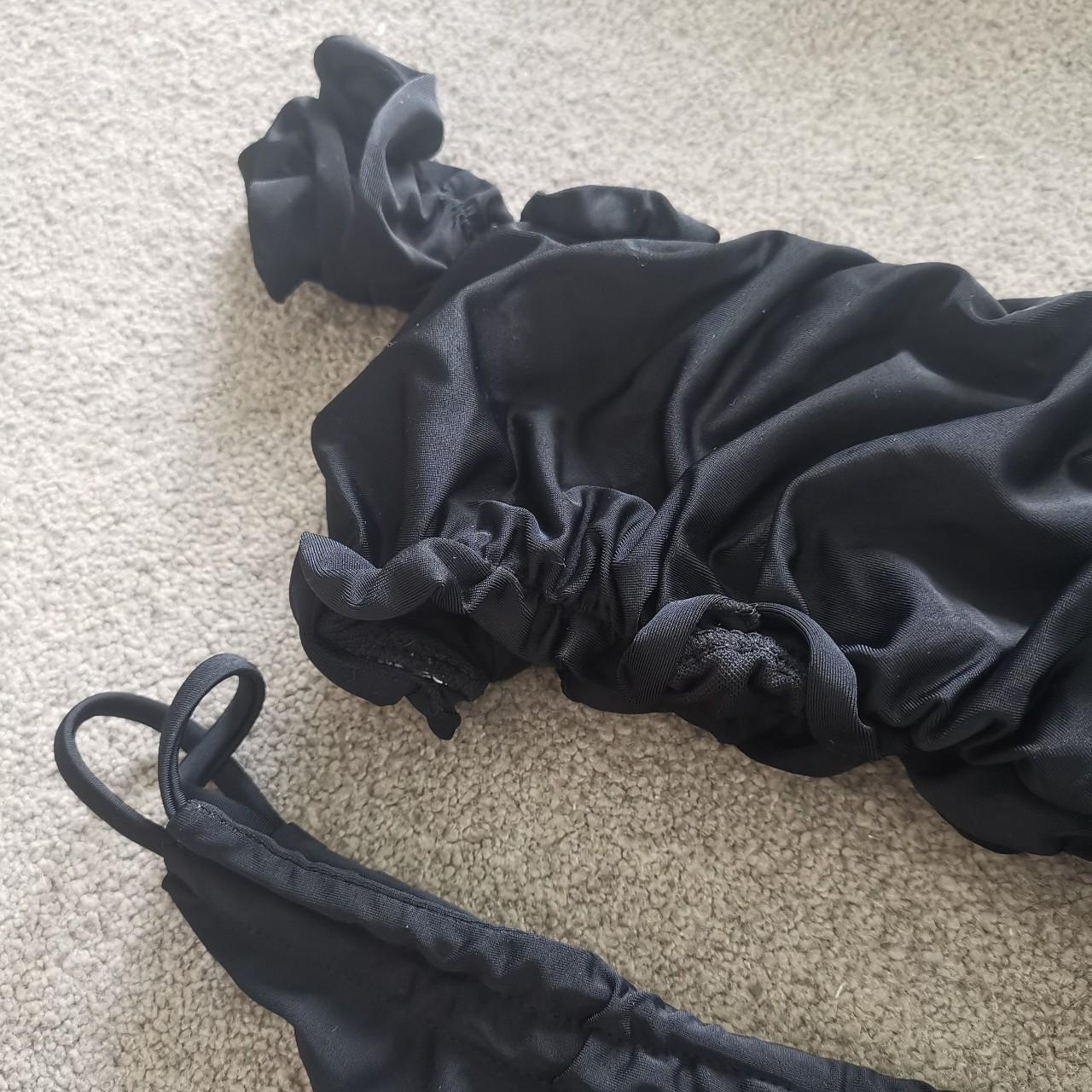 Black ruffle bikini set only used once and washed UK 10 - Depop