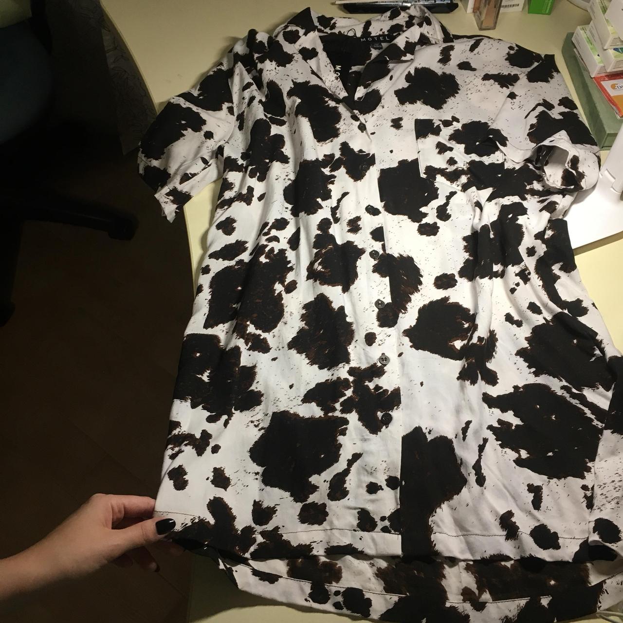 motel rocks cow print dress