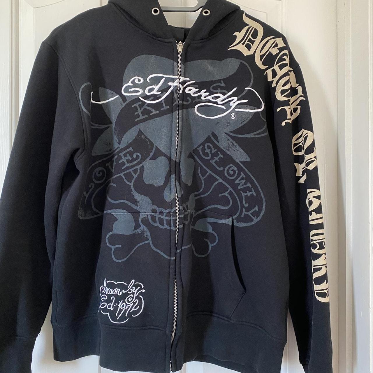 Vintage Ed Hardy Hoodie, such a cool piece,... - Depop