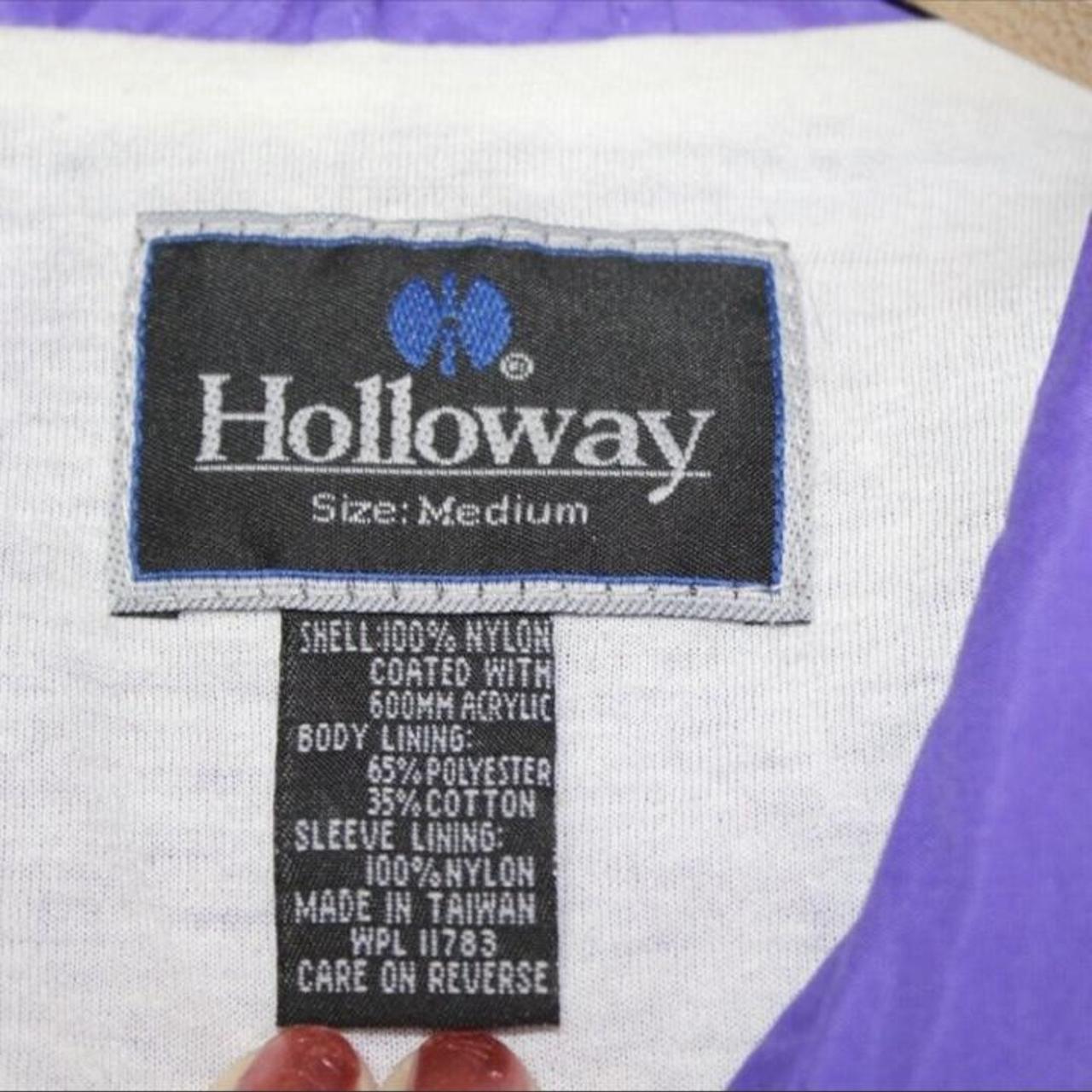 Vintage 90s Holloway mens size M color block purple... - Depop