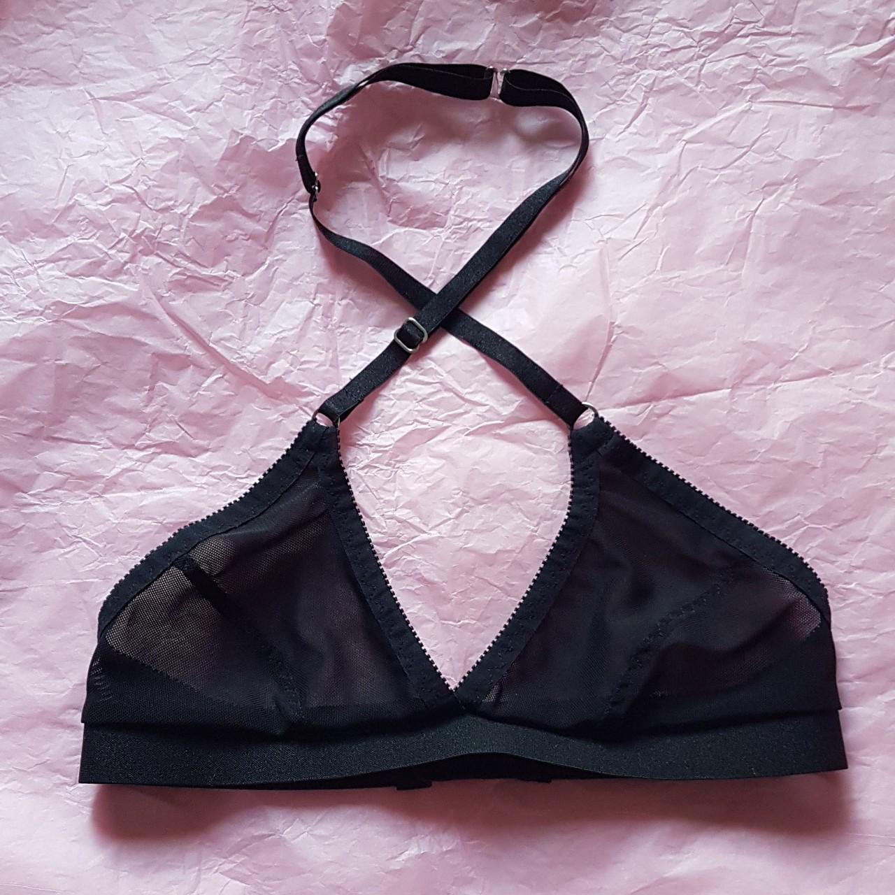 Hopeless lingerie black mesh Stella bralette in XXS. - Depop