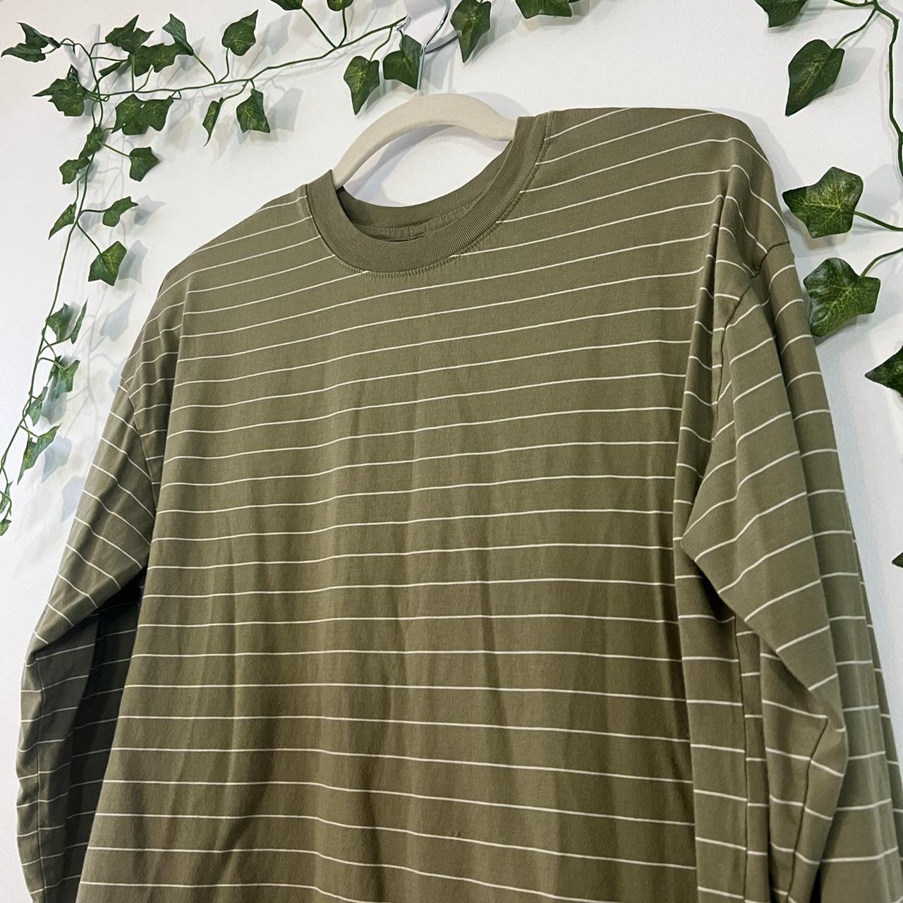 green striped long sleeve t shirt - size m -... - Depop