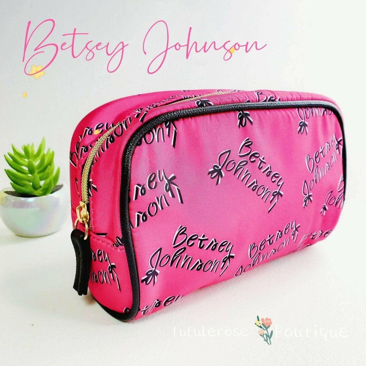 Betsey Johnson Letters Square Loaf Cosmetic Travel Depop