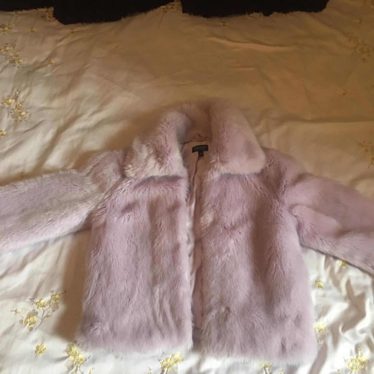 Topshop lilac fur on sale coat