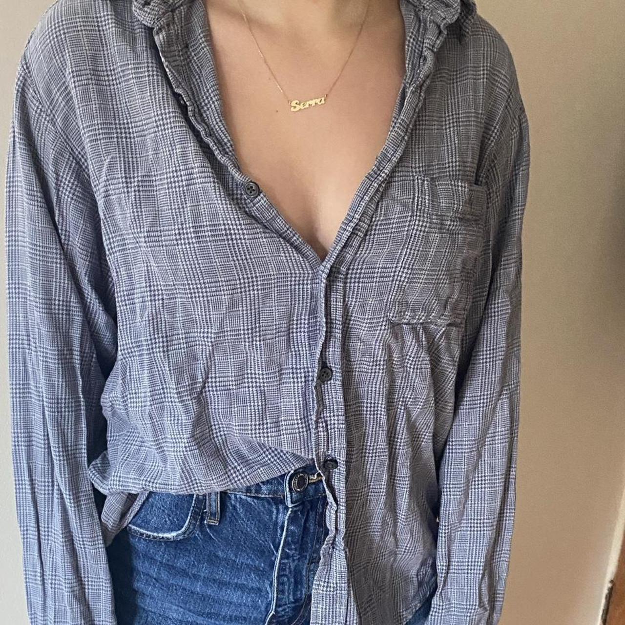 Women's Blue and Grey Cardigan | Depop