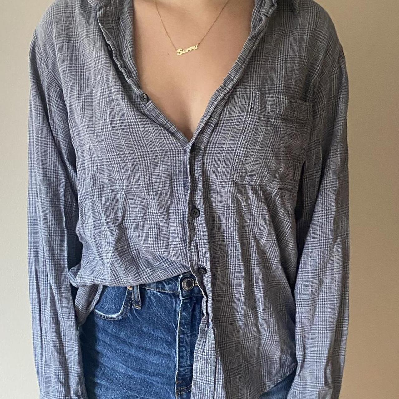 Women's Blue and Grey Cardigan | Depop