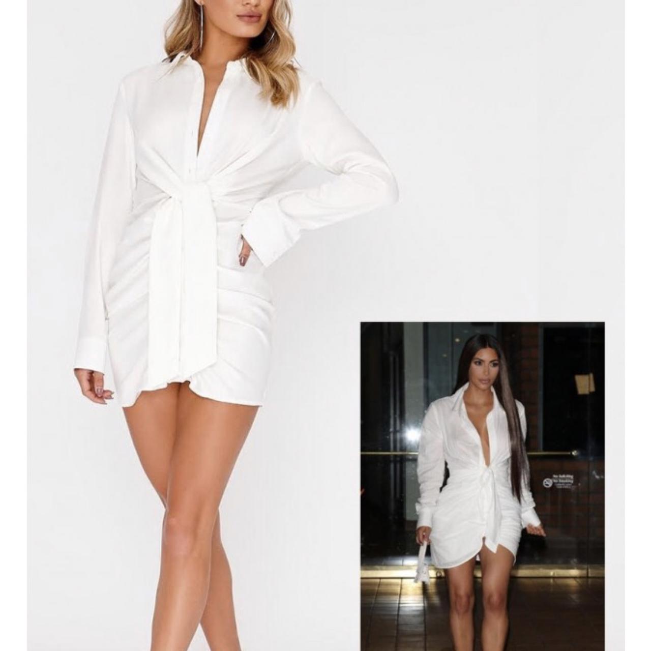 kim kardashian white shirt dress