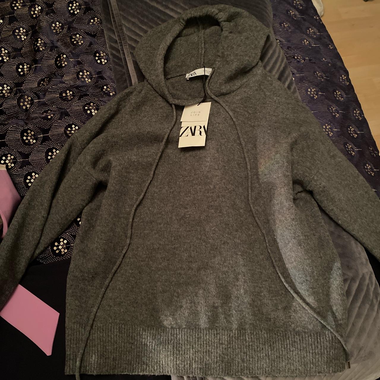 Zara brand new with tags knit hoodie. Size medium-... - Depop