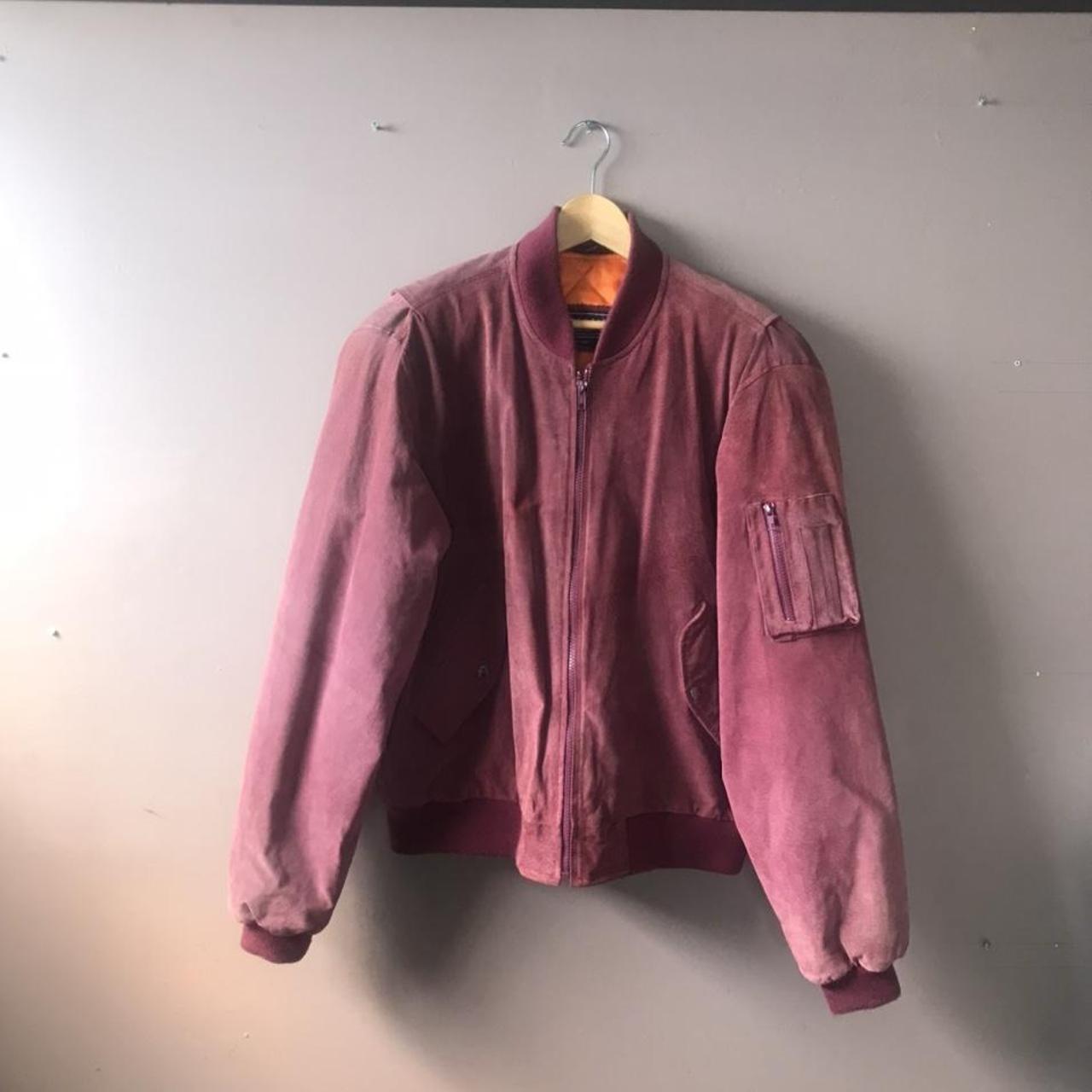 Vintage suede leather quilted bomber jacket Quality... - Depop