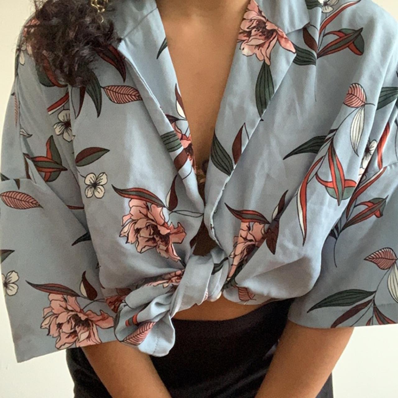 Primark Hawaiian Themed Cropped Blouse. - Depop