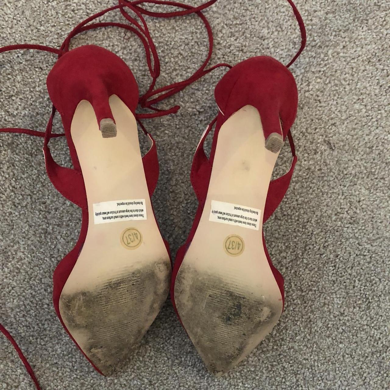 Matalan Women's Burgundy and Red Sandals Depop