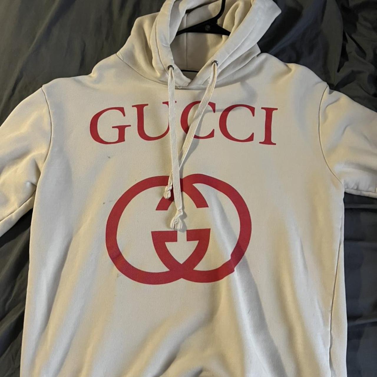 Gucci hoodie worn a few times, minor staining on... - Depop