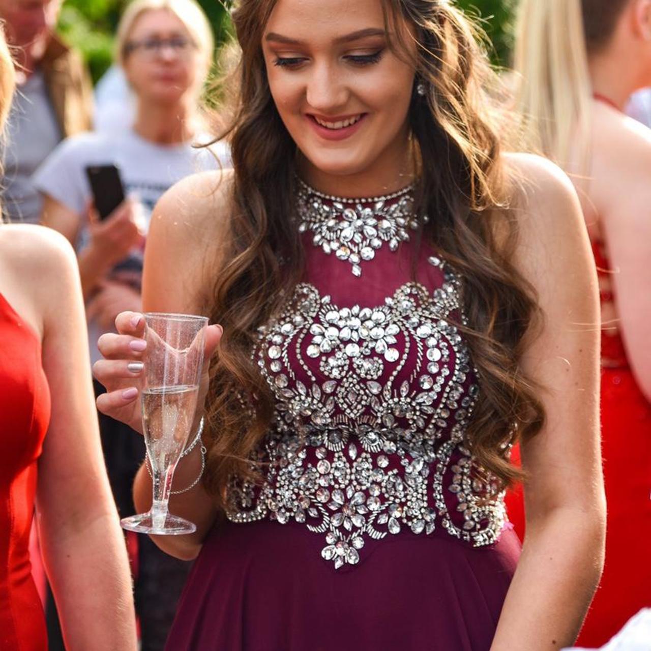 Maroon and silver outlet dress