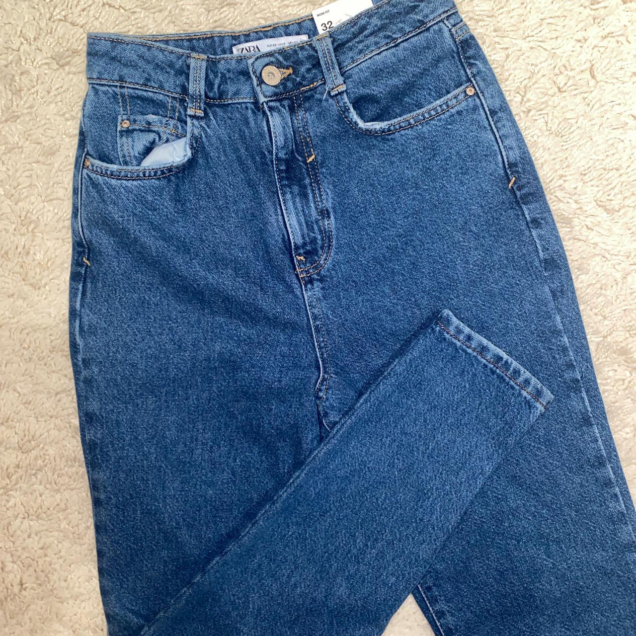 Zara dark blue mom jeans Waist 32 - size 4 Brand... - Depop