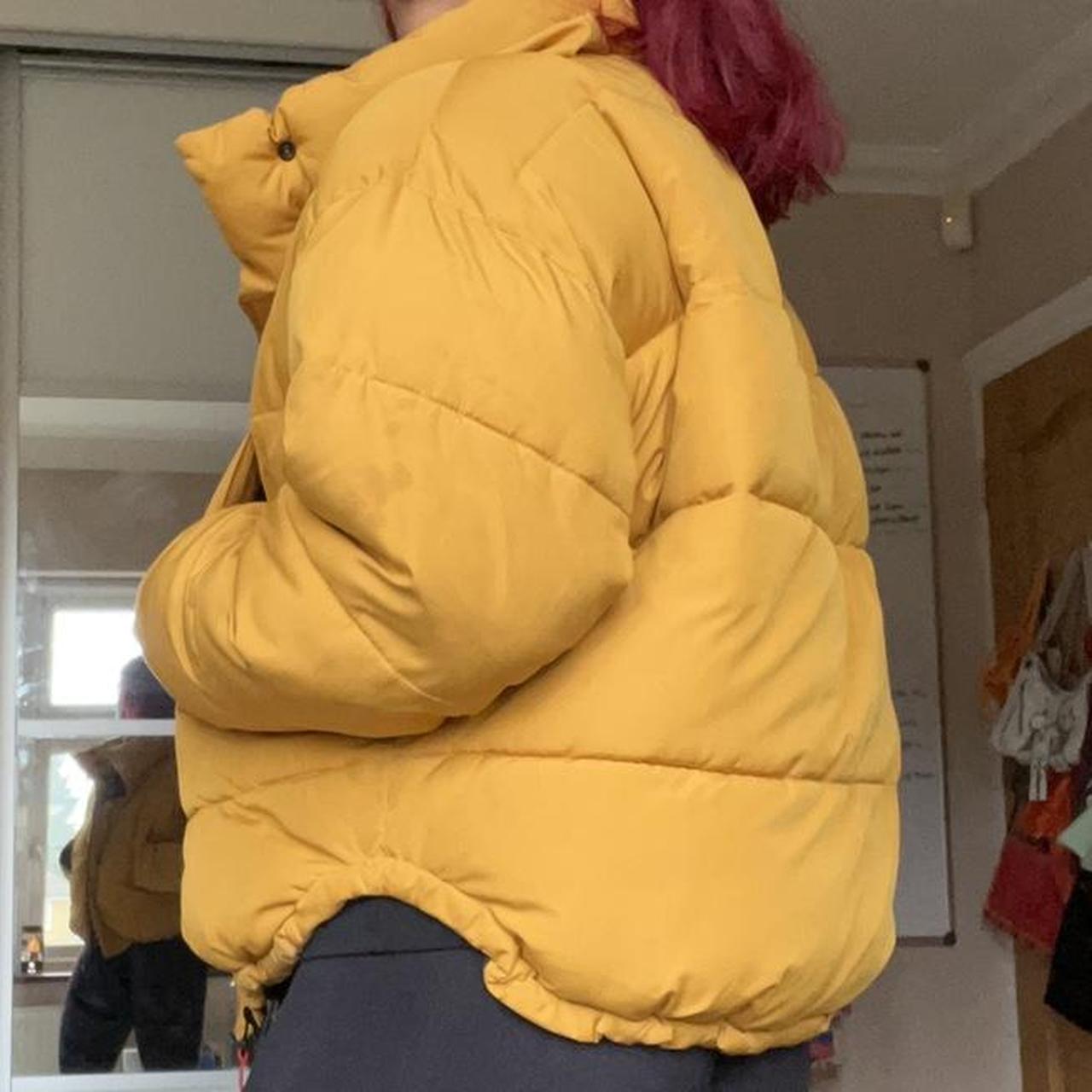Mustard Yellow Puffer Jacket Elasticated waist for... Depop