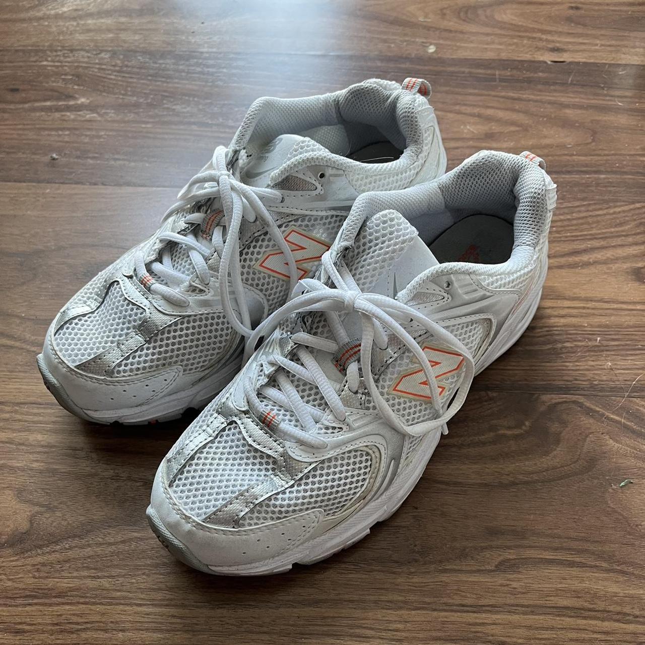 New Balance 530 trainers. White with orange and... - Depop