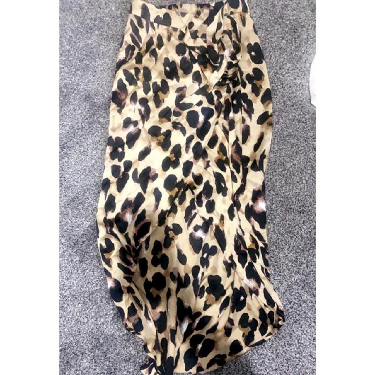 Satin leopard print wrap maxi skirt isawitfirst