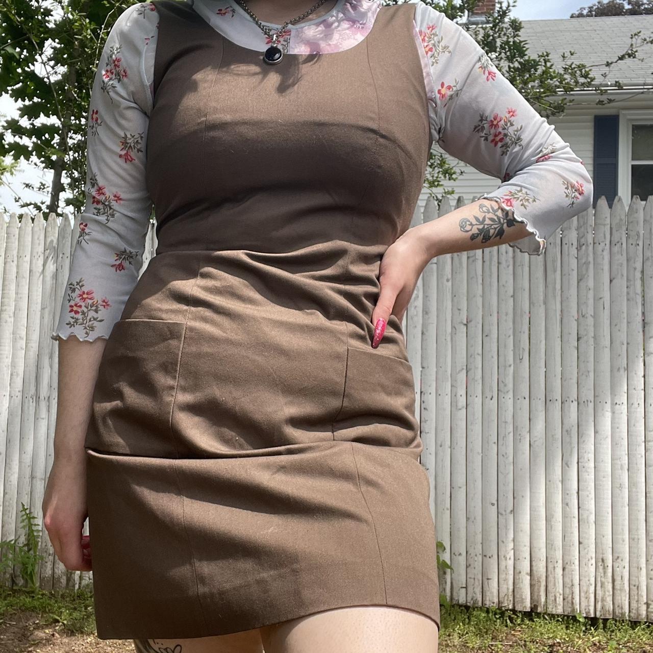 FUN BROWN ZIP UP DRESS! Miss Creeks! Pair this with... - Depop