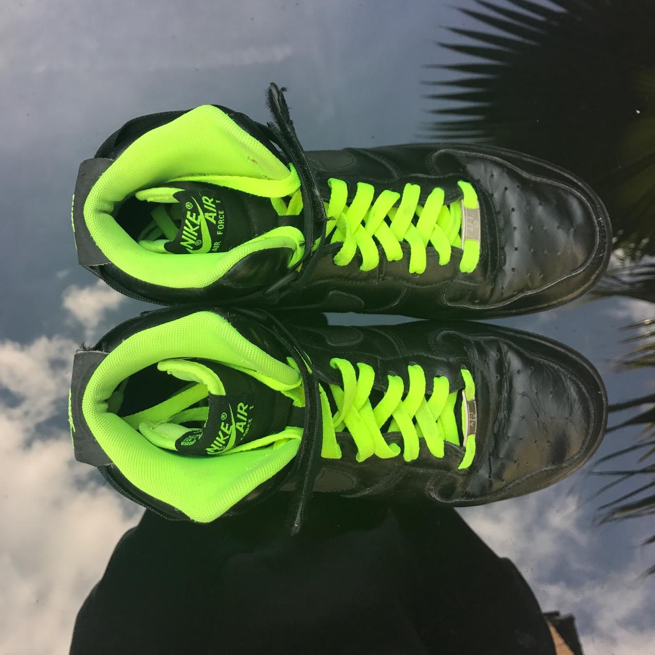 Neon Green Nike Air Force 1 Sneakers. Loveeee these - Depop