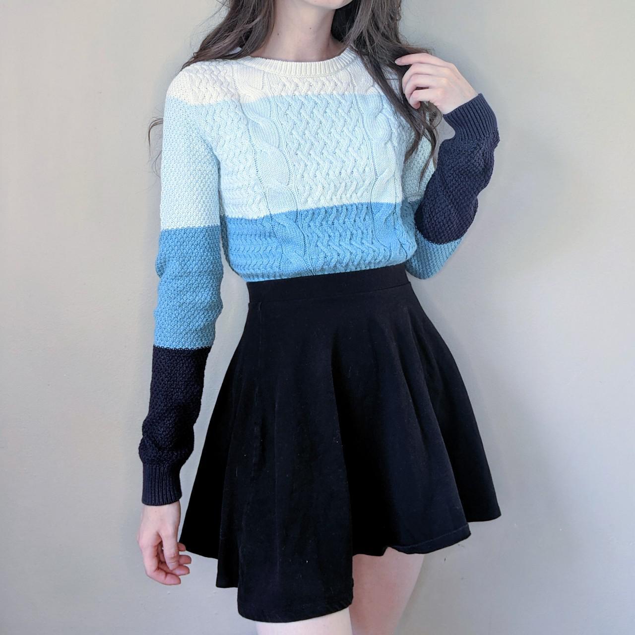 blue colorblock sweater