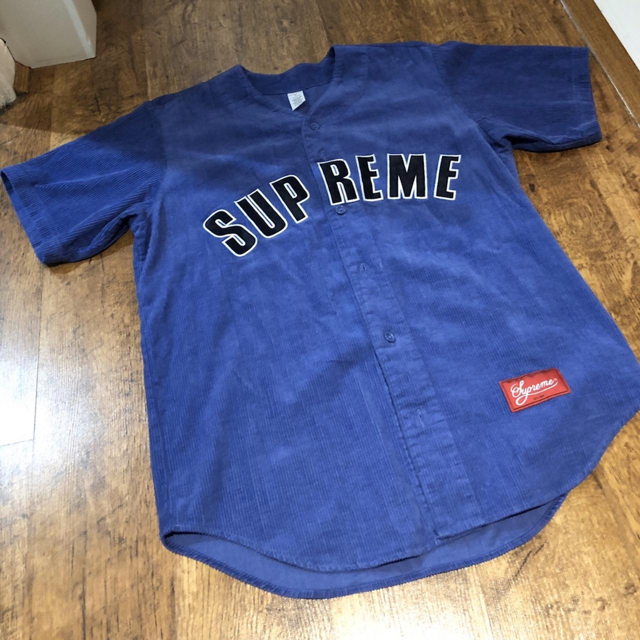 Supreme denim hooded baseball jersey. VERY RARE! - Depop