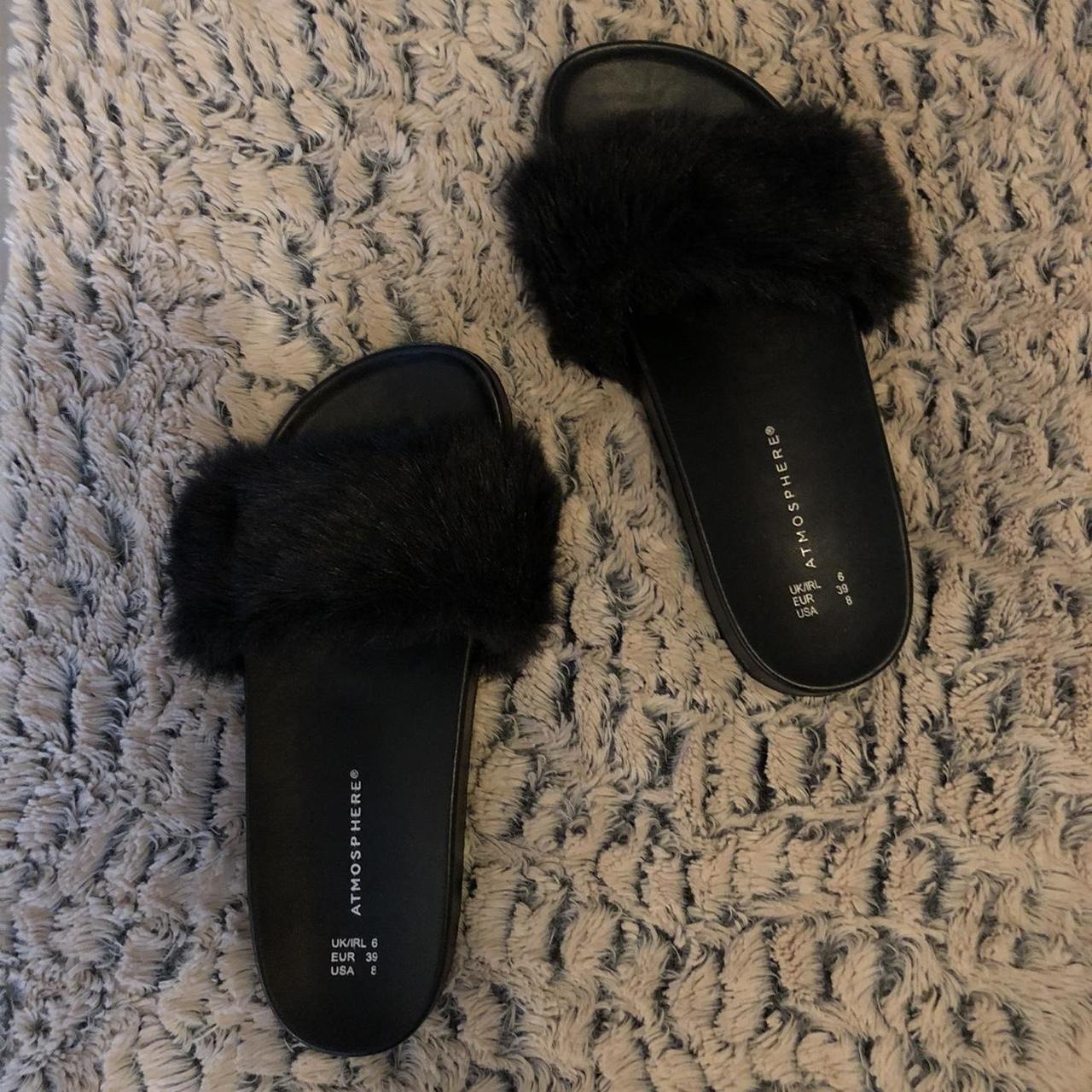 Primark Women's Black Slides | Depop