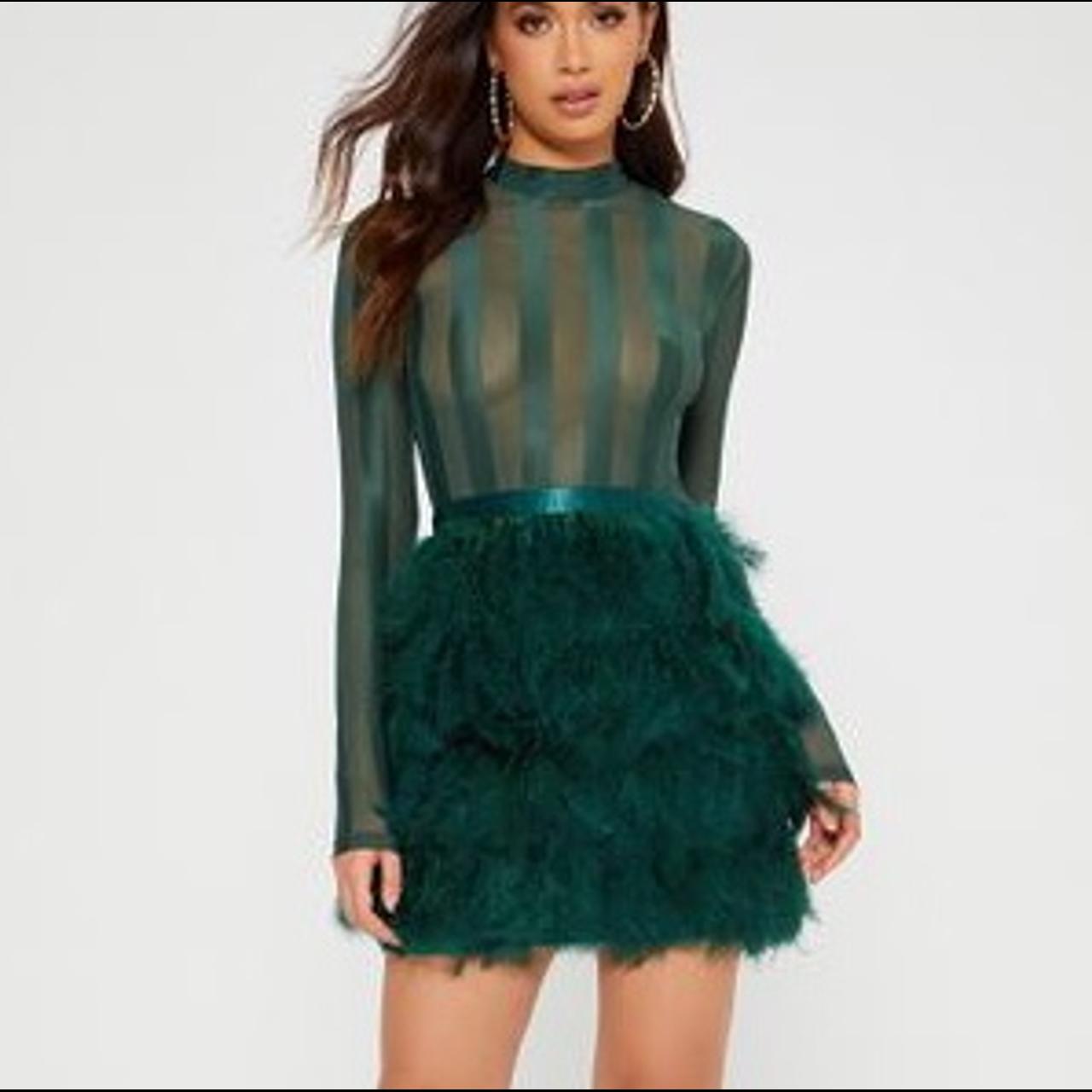 green feather skirt