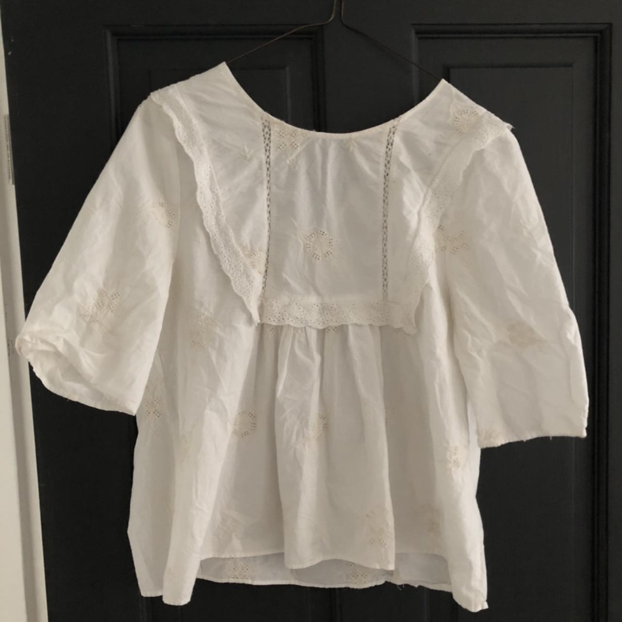 white smock top zara