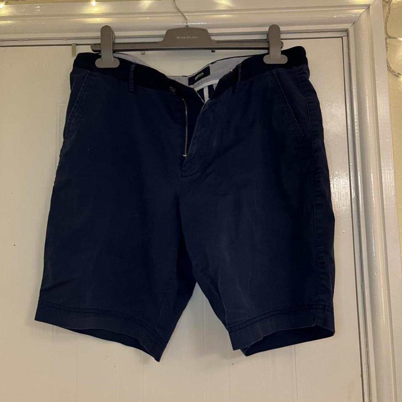 Hugo Boss Men's Navy Shorts | Depop