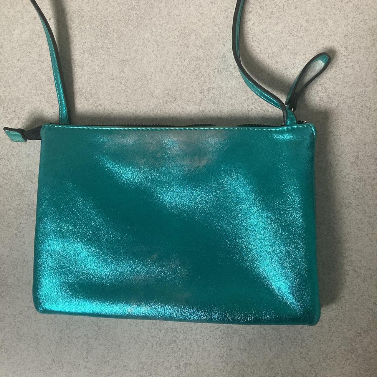 Metallic green cross body bag Pull and bear 2 inside... Depop