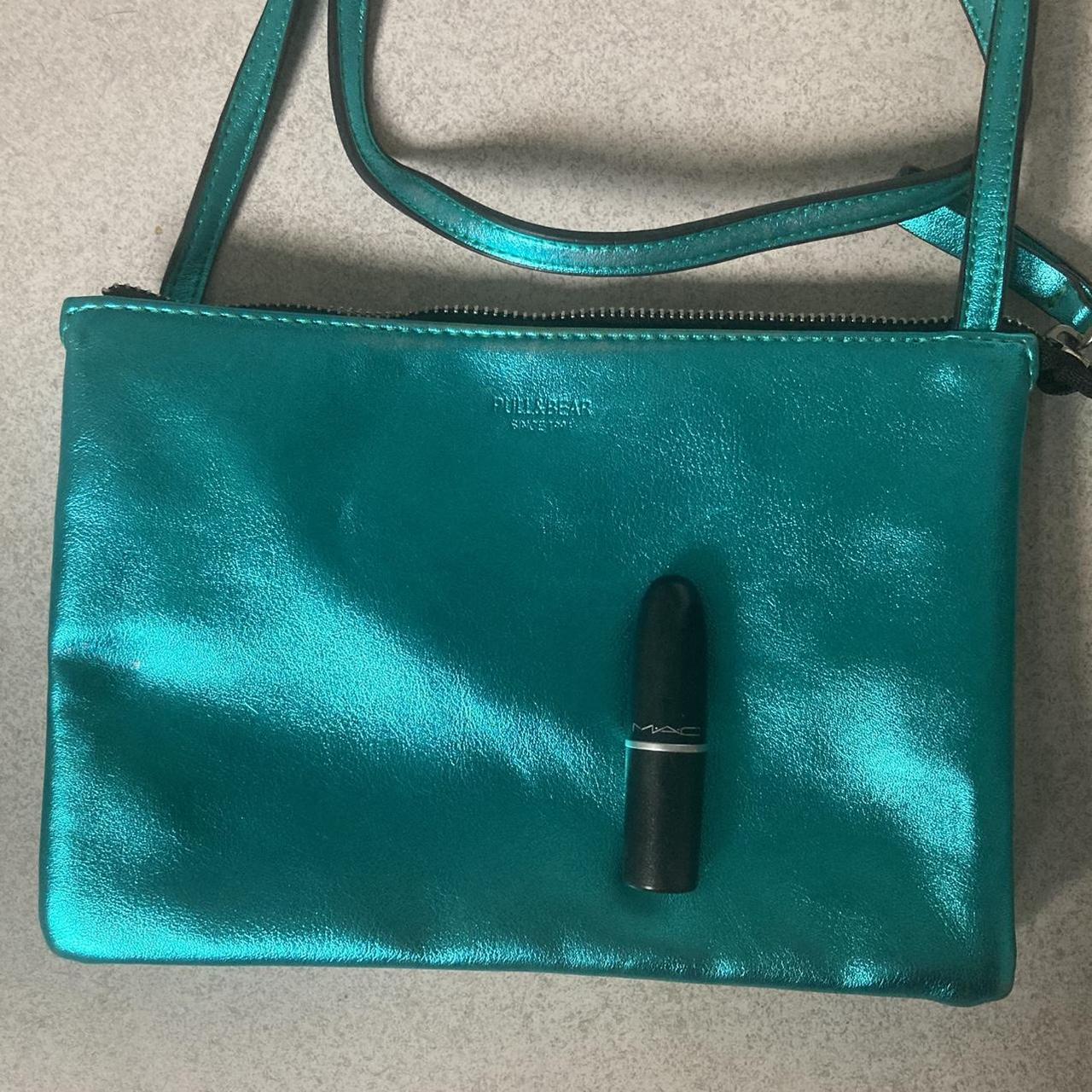 Metallic green cross body bag Pull and bear 2 inside... Depop