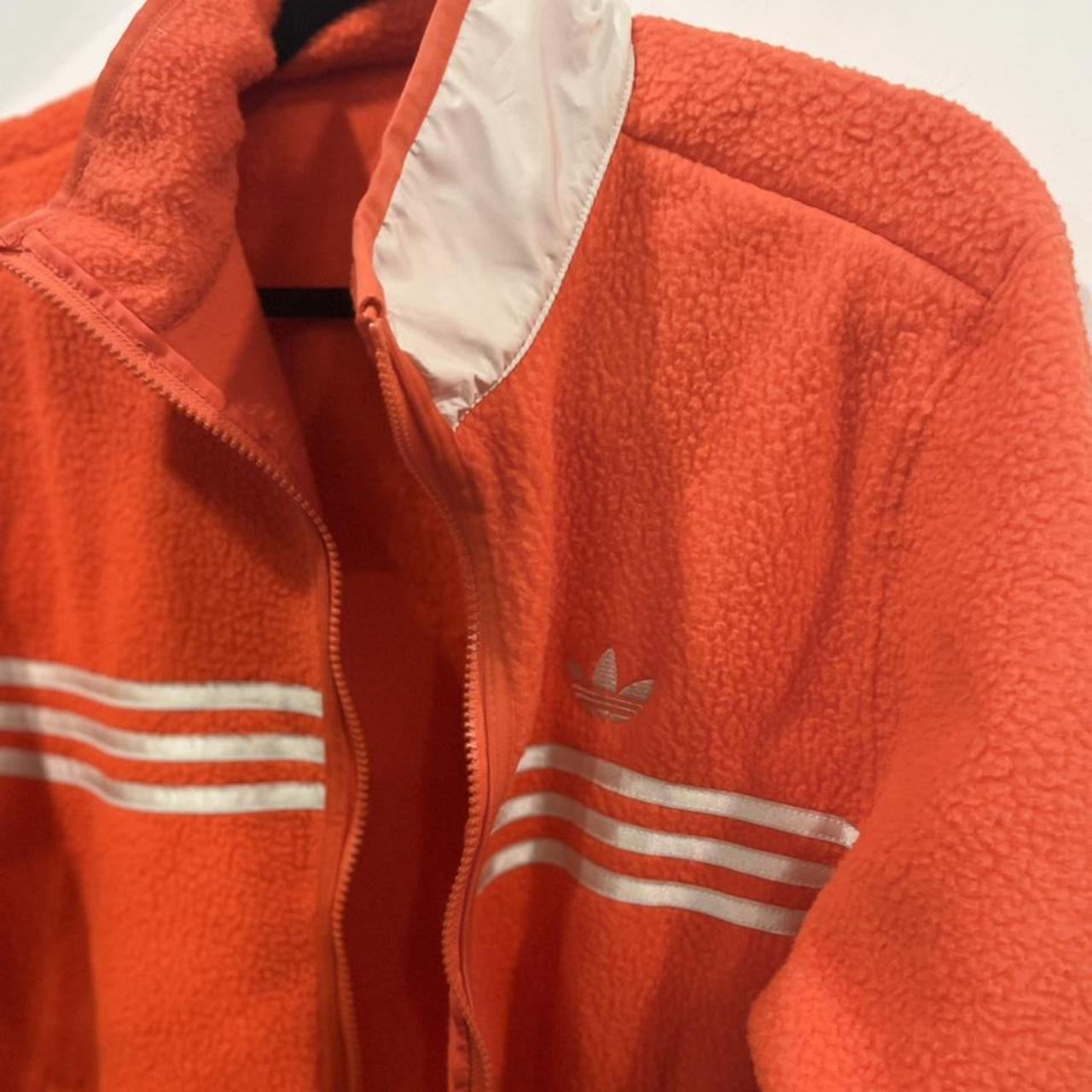 adidas originals retro revival zip through fleece in orange