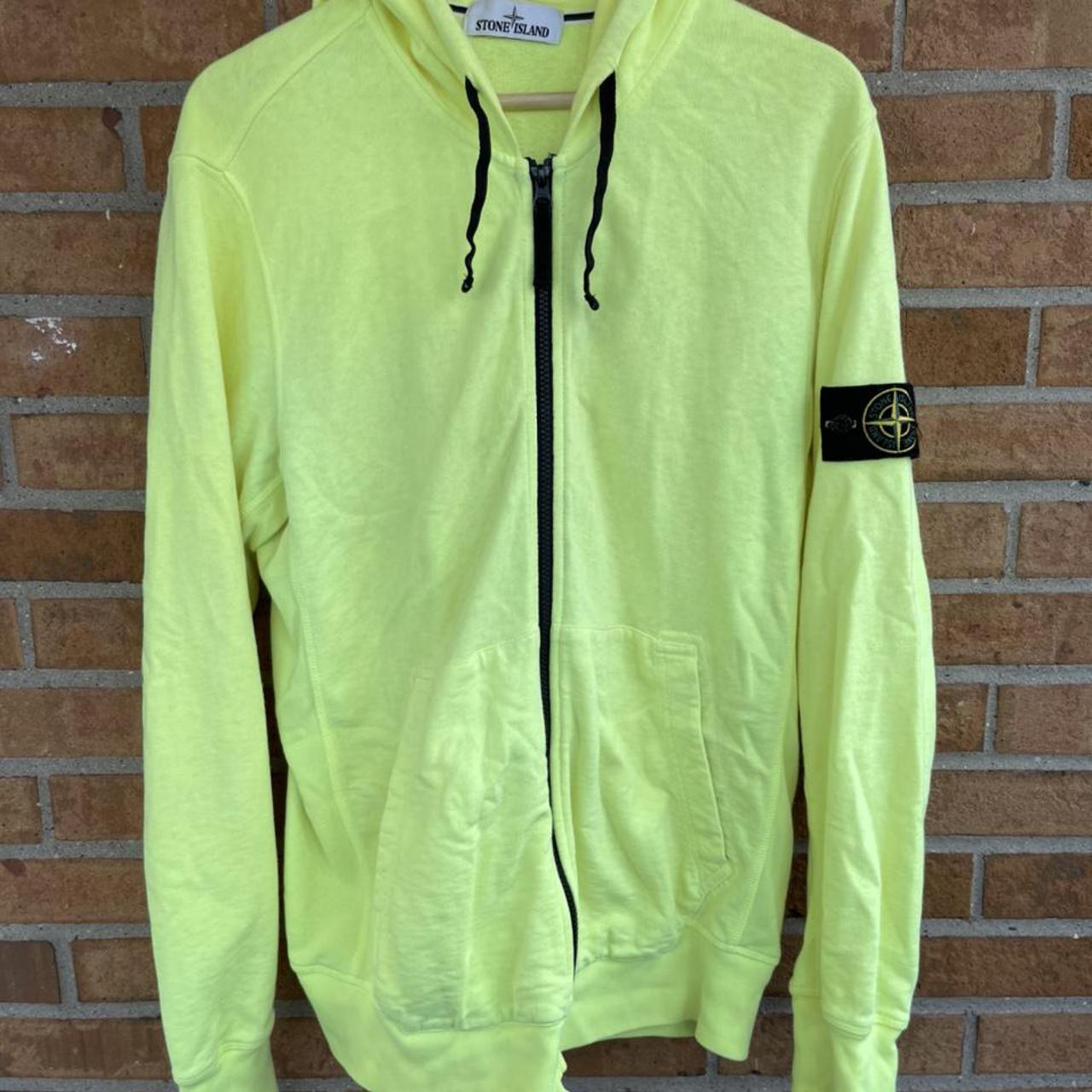 Stone Island Full Zip Hoodie Sweatshirt In Neon Depop