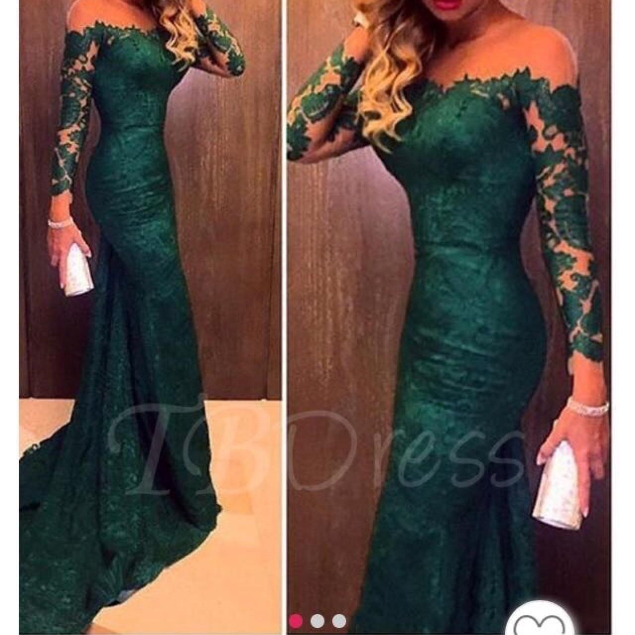 Bottle dark green formal/prom dress ...