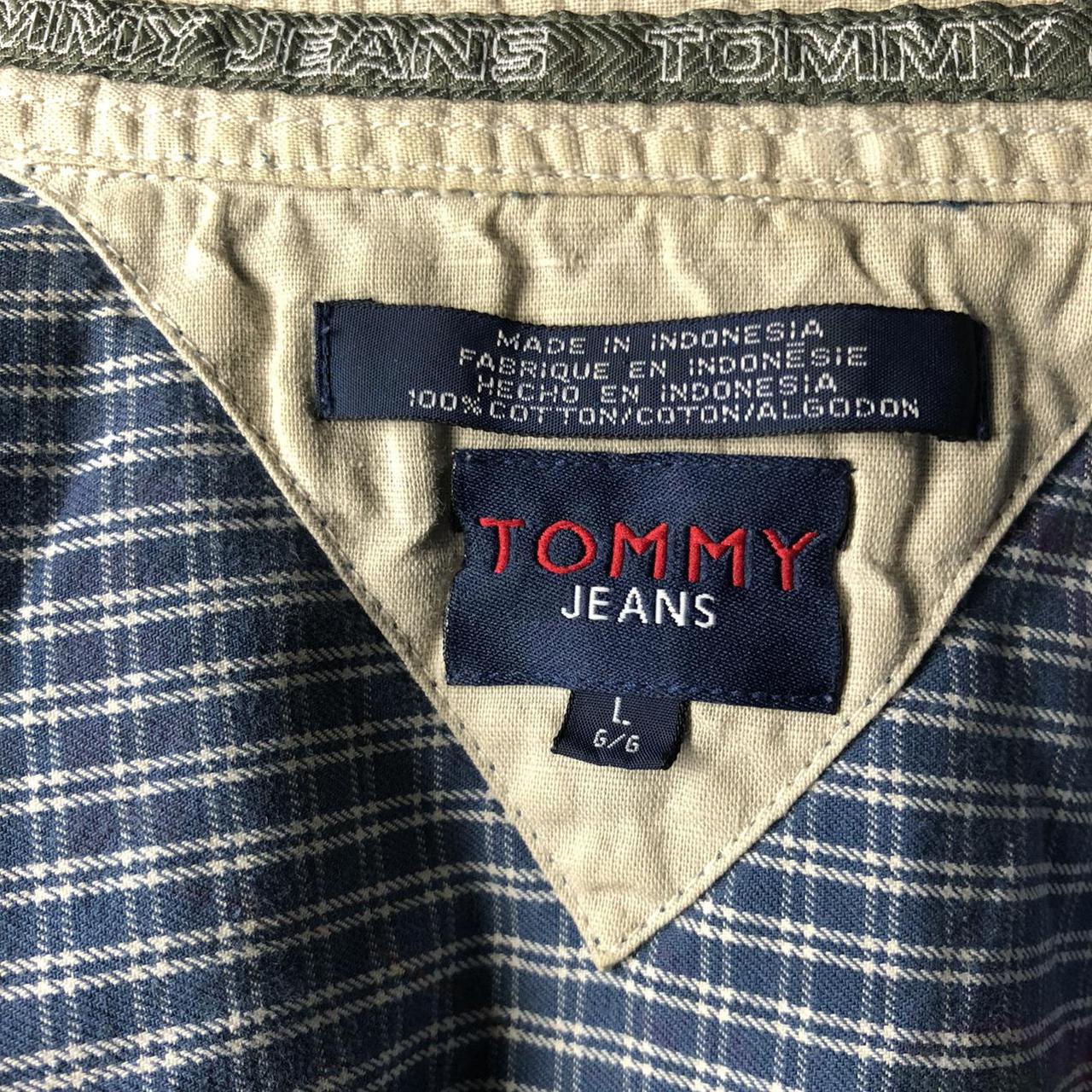 Blue and white Tommy Hilfiger button up shirt *model... - Depop