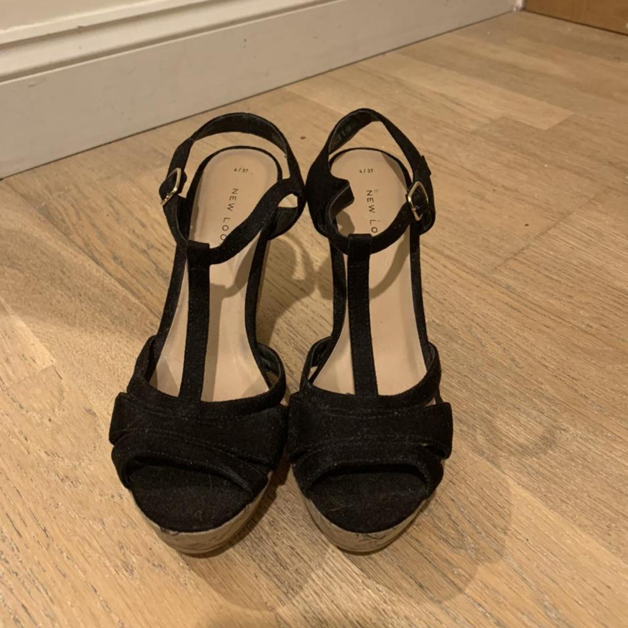 NEW LOOK black wedge sandals Good condition - never... - Depop